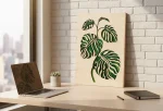 Verdant Whisper – 6-Layer Monstera Leaf Wooden Wall Art (44×60 cm)