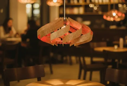 LUMORA – Premium Handcrafted Veneer Lampshade with 4W Warm Light Bulb