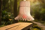 AURORA – Curved Wooden Lampshade with Warm Light Glow - Image 3