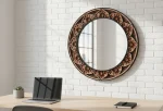 Florencia Veneer Art Mirror – 7 Layer Premium Round Wall Mirror (56×56 cm) - Image 5